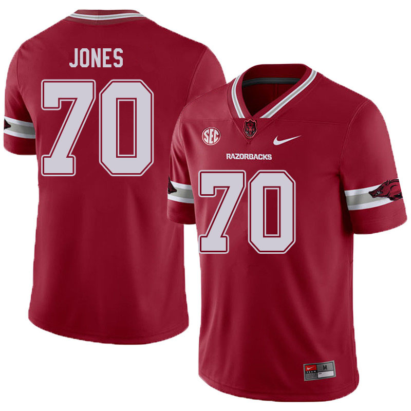 Men #70 Luke Jones Arkansas Razorbacks College Football Jerseys Sale-Alternate